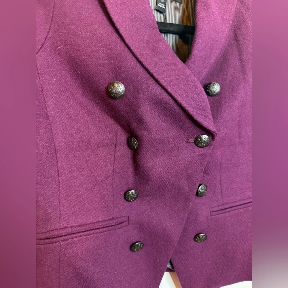 Banana Republic Plum Purple Wool Military Blazer